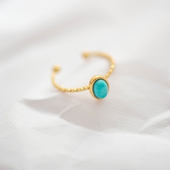 Nhẫn titan đính đá lam ngọc (Turquoise) 2500568