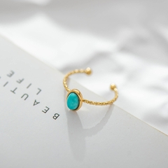 Nhẫn titan đính đá lam ngọc (Turquoise) 2500568