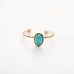 Nhẫn titan đính đá lam ngọc (Turquoise) 2500568
