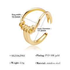 Nhẫn titan freesize mạ vàng 2500588