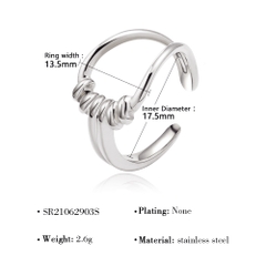 Nhẫn titan freesize mạ bạc 2500589