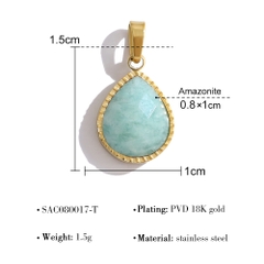 Dây chuyền titan mặt đá thiên hà (amazonite ) 2500602