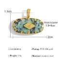 Dây chuyền titan mặt oval  ngang đá ngọc lam châu phi  (African turquoise) 2500611