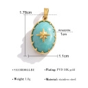 Dây chuyền titan mặt oval đá thiên hà (Amazonite) 2500613