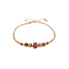 Vòng tai titan đính đá ngọc hồng lựu (Garnet) 2500631