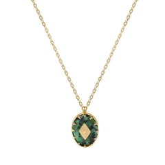 Dây chuyền titan đá ngọc lam châu phi (African turquoise) 2500639