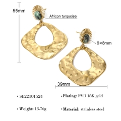 Bông tai  titan đính đá ngọc lam (turquoise) 2500644