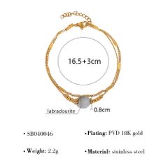 Vòng tay titan đính đá xà cừ xám ( labradorite )2500651