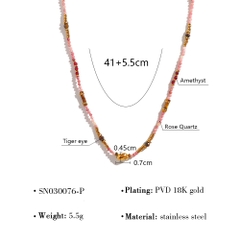 Dây chuyền chuỗi hạt đính đá tự nhiên ngọc hồng lựu (Garnet) 2500653