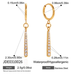 Bông tai titan dáng dài hạt 2600074