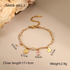Vòng tay titan vàng dây be charm 2600009