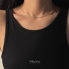 Dây chuyền titan mạ bạc choker 2500921