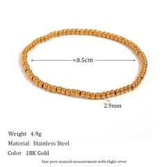 Vòng tay titan vàng hạt tròn  3mm 2500975