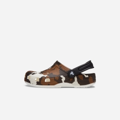 Giày Clog Trẻ Em Crocs Classic Cow Print - Nâu