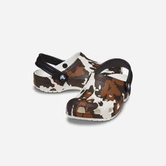 Giày Clog Trẻ Em Crocs Classic Cow Print - Nâu
