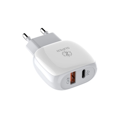 Bộ sạc nhanh SUPER A2313C 2 cổng PD+QC3.0 20W kèm cáp Type C-Type C 1m