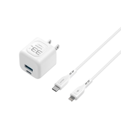 Bộ sạc nhanh SUPER AB33S GaN 1C1A  33W  kèm cáp Type C-Lightning 1m