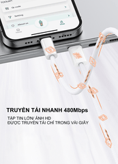 Cáp sạc nhanh SUPER LC901i Lightning (C-Lightning) PD 30W 1m