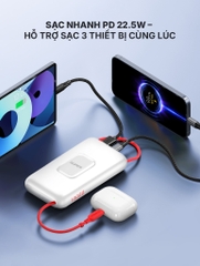 Pin sạc dự phòng SUPER Pro PB01S - 10.000mAh 22.5W (Trắng)