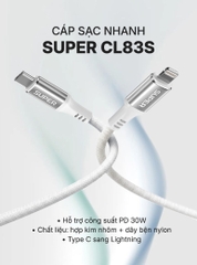 Cáp sạc nhanh SUPER CL83S Type C to Lightning 1m