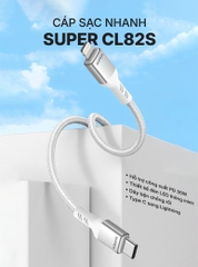 Cáp sạc nhanh SUPER CL82S LED Type C to Lightning 1m