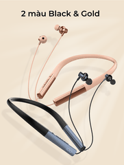 Tai nghe đeo cổ stereo không dây SUPER N01 Wireless, màu Vàng Kim