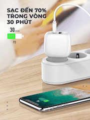 Bộ sạc nhanh SUPER A2313C 2 cổng PD+QC3.0 20W kèm cáp Type C-Type C 1m