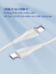 Cáp siêu nhanh SUPER LC611C Type-C (C-C) PD và QC 65W 1m