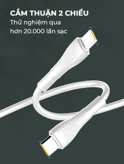 Cáp siêu nhanh SUPER LC671C Type-C (C-C) PD và QC 65W 1m