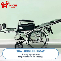 Xe Lăn Đa Năng Lucass X67 Có Bô, Ngả Nằm Khung Sắt Sơn
