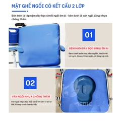 Ghế Bô Khung Nhôm Có Bánh Xe Lucass X-35
