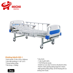 Giường Bệnh Nhân Lucass GB1 - Giường Y Tế 1 Tay Quay