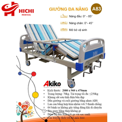 Giường Bệnh Nhân AKIKO A83 - Giường Y Tế 3 Tay Quay