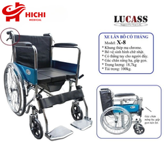 Xe lăn lucass X8 , phanh tay ,có bô chân xếp gọn