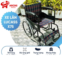 Xe lăn Lucass X75/X75J có phanh, gấp gọn tiện lợi