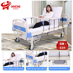 Giường Bệnh Nhân Lucass GB-C31 - Giường Y Tế 4 Tay Quay