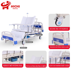 Giường Bệnh Nhân Lucass GB-C41 - Giường Y Tế 4 Tay Quay