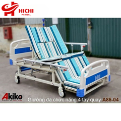 Giường Bệnh Nhân AKIKO A85-04 - Giường Y Tế 4 Tay Quay
