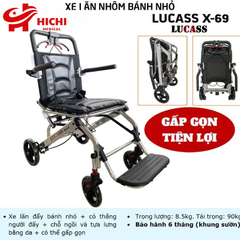 Xe Lăn Gấp Gọn Lucass X69, Xe Lăn Siêu Nhẹ, Siêu Nhỏ Gọn Đi Máy Bay, Xe Lăn Du Lịch
