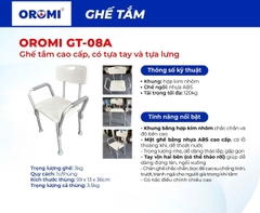 Ghế Tắm Cao Cấp, Có Tựa Tay Và Tựa Lưng GT-08A