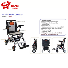 Xe Lăn Du Lịch Cao Cấp Lucass X-400 | Siêu Nhẹ 9kg, Gấp Gọn, Tải Trọng 100kg, Chính Hãng
