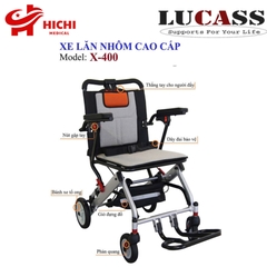 Xe Lăn Du Lịch Cao Cấp Lucass X-400 | Siêu Nhẹ 9kg, Gấp Gọn, Tải Trọng 100kg, Chính Hãng