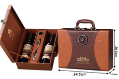 Phụ kiện Hộp Da Đựng Vang 2 Chai