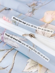 Vỏ chăn mỏng Lụa Tencel 60S họa tiết - Daisy Xám