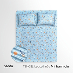 Bộ ga gối 3 món cho bé Lụa Tencel họa tiết - Phi hành gia