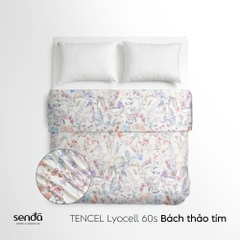 Vỏ chăn mỏng Lụa Tencel 60S họa tiết - Bách thảo tím