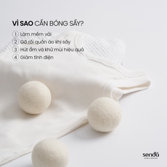Bóng sấy quần áo len lông cừu,  Wool Dryer Balls 7cm 8cm dùng cho máy sấy quần áo