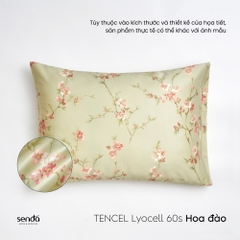 Vỏ gối nằm Lụa Tencel 60S họa tiết - Hoa đào