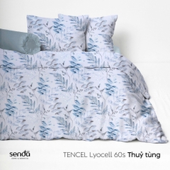 Bộ chăn ga gối 5 món Lụa Tencel 60S họa tiết - Thủy tùng
