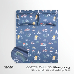 Bộ ga gối 3 món cho bé Cotton Twill họa tiết - Khủng long